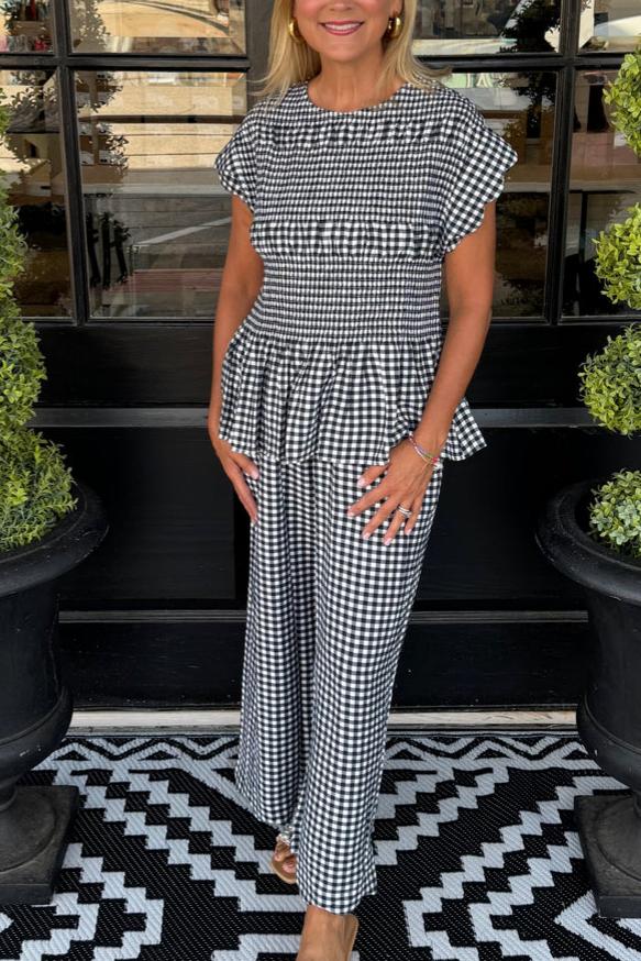 Classic Mini Gingham Check Print Set