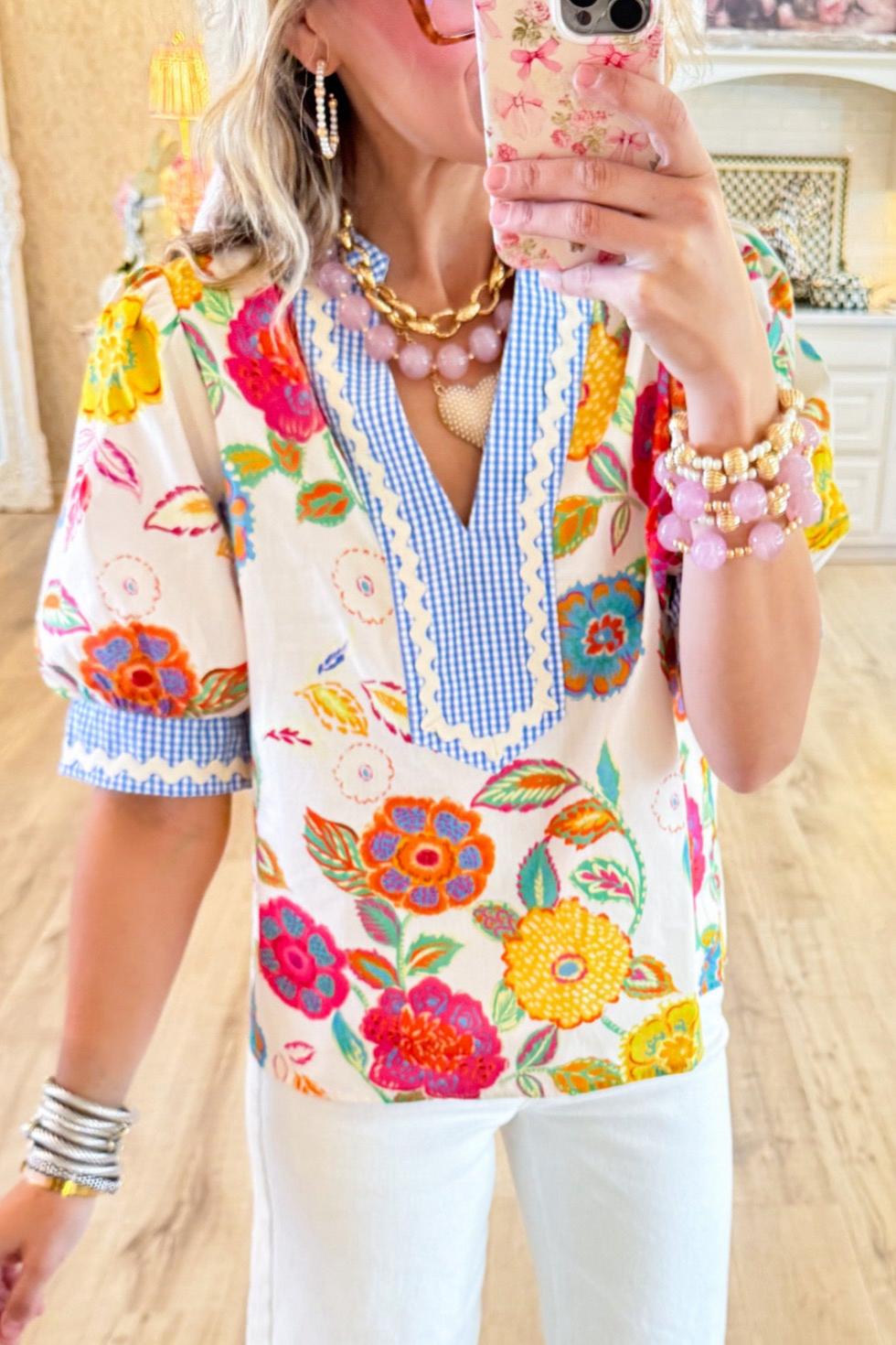 Short Sleeve Floral Top