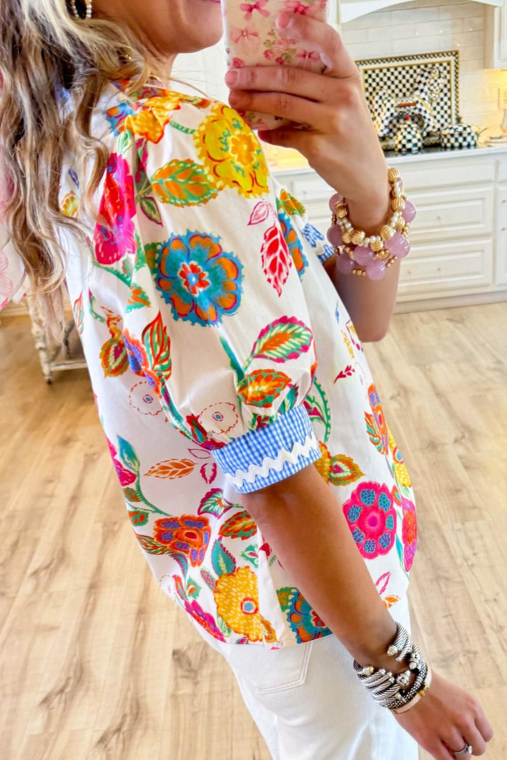 Short Sleeve Floral Top