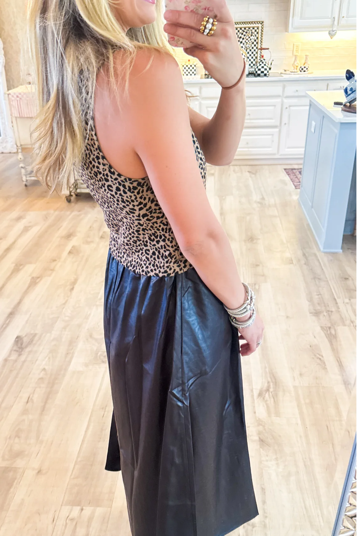 Animal Print Contrast Maxi Dress