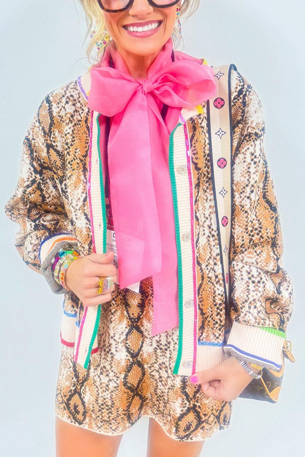 Snake Print Knit Skirt Set