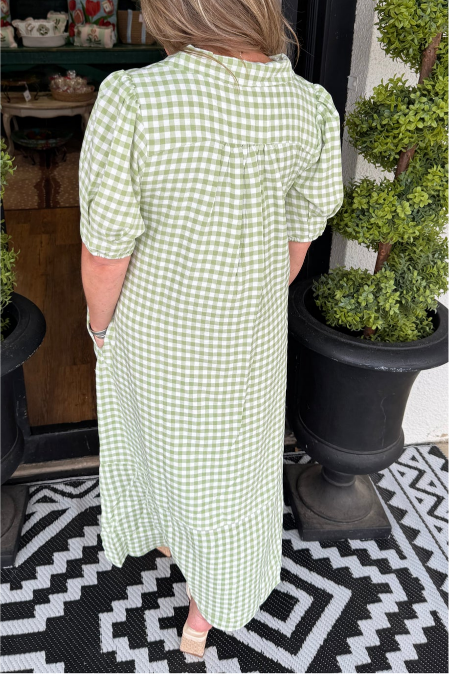 Casual Plaid Maxi Dress