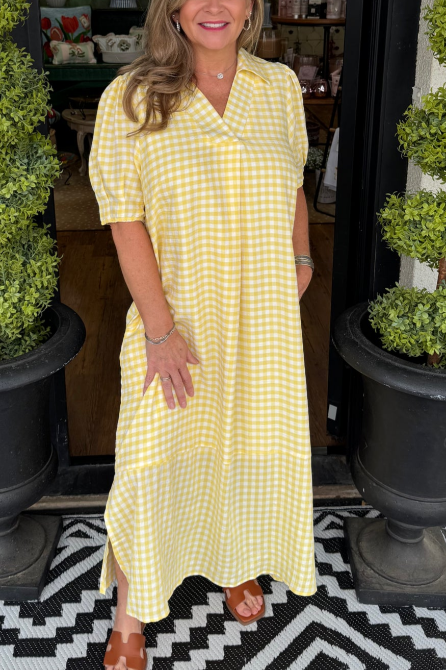 Casual Plaid Maxi Dress