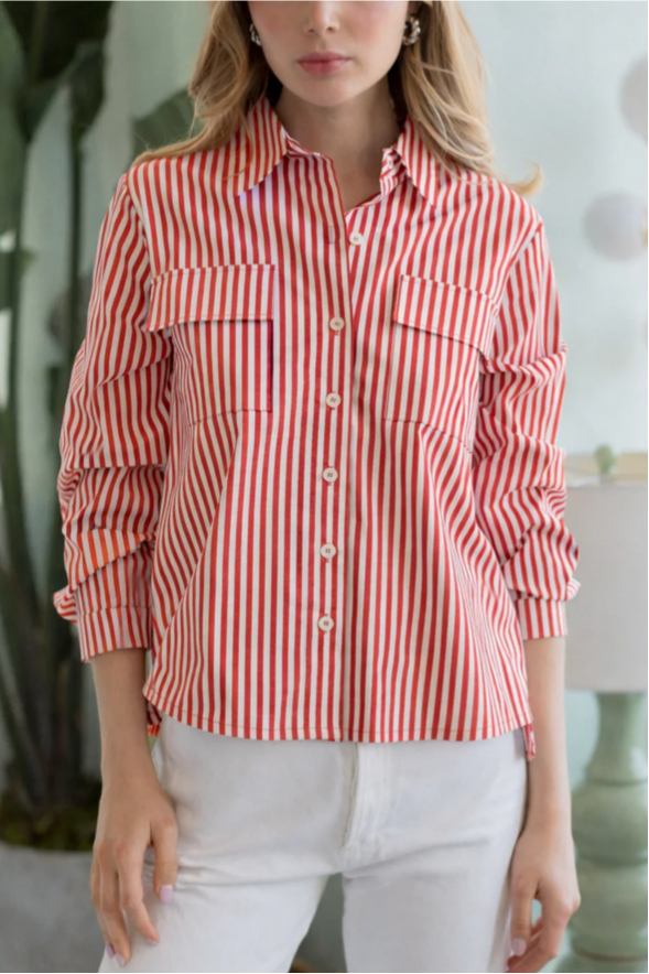 Striped Button-Down Shirt