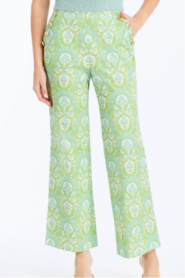Printed wide-leg trousers