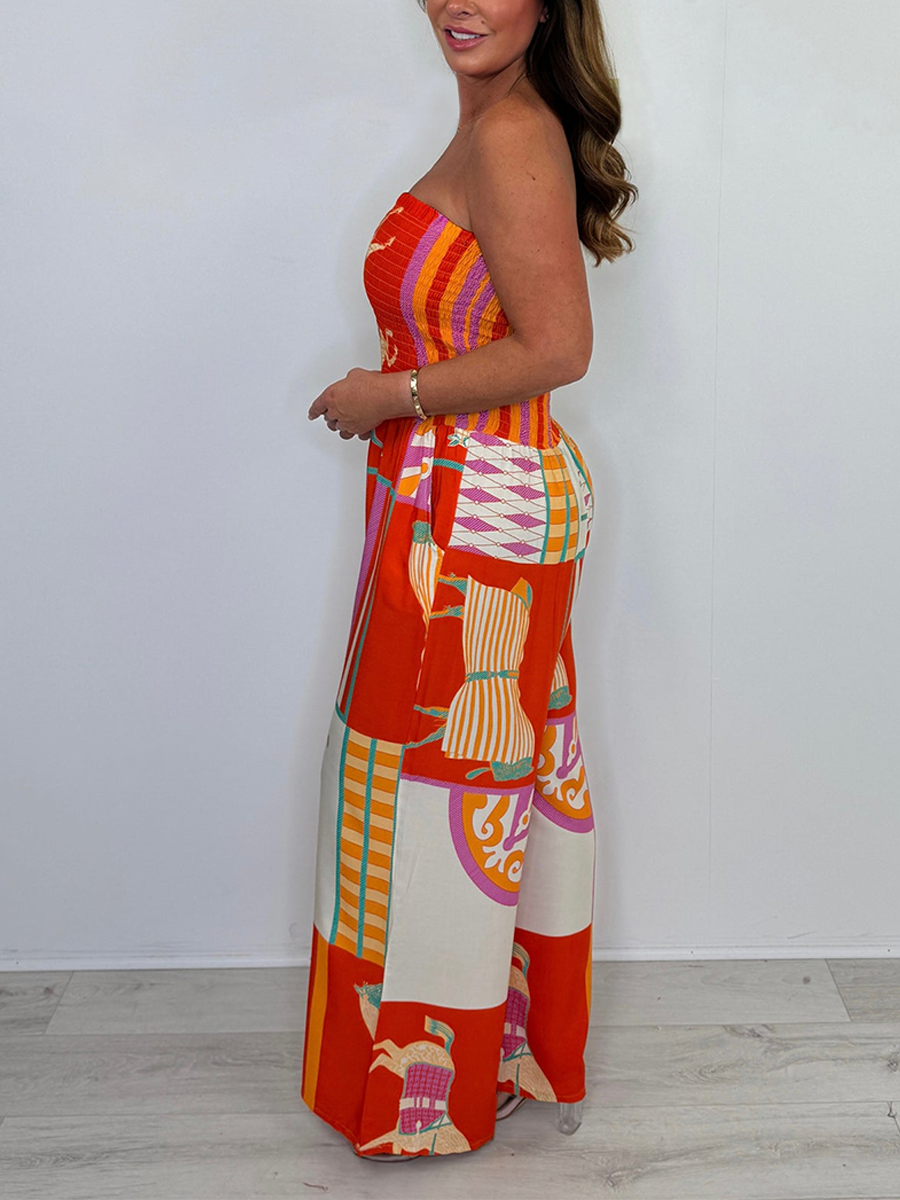 Multicoloured Horse Print Jumpsuit