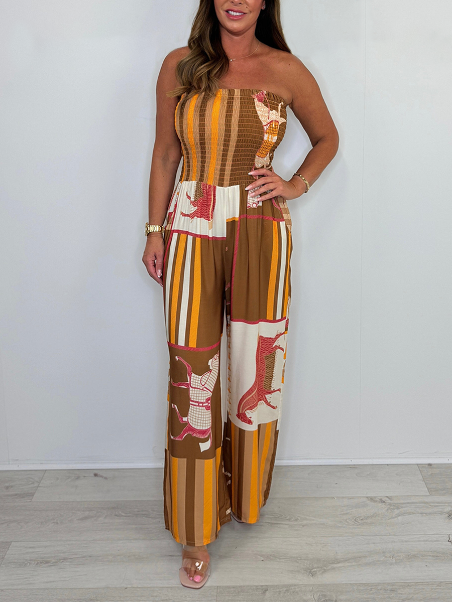 Multicoloured Horse Print Jumpsuit