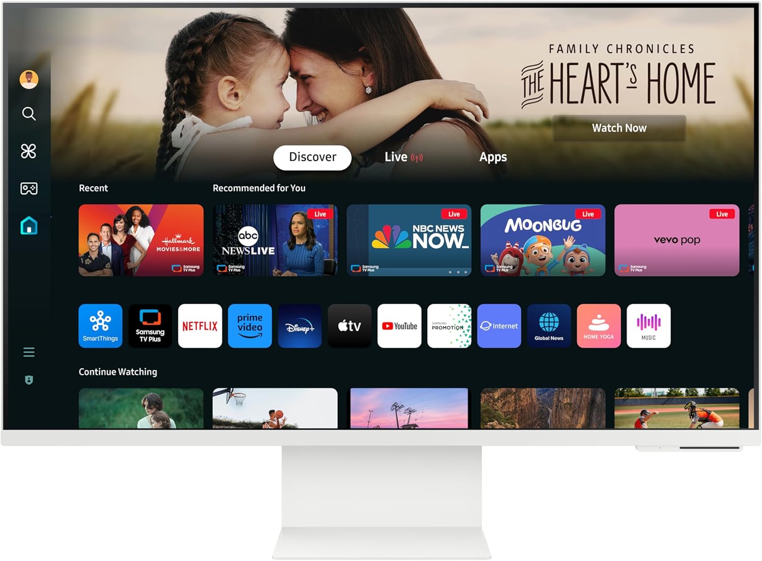 Samsung LS32DM801UUXXU 32 inch 4K Ultra HD HDR10 Smart Monitor with Speakers - 3840x2160, USB-C, HDMI, WiFi, Bluetooth, Smart Hub for TV streaming, Catch Up Apps and Gaming Hub - White-Frameova