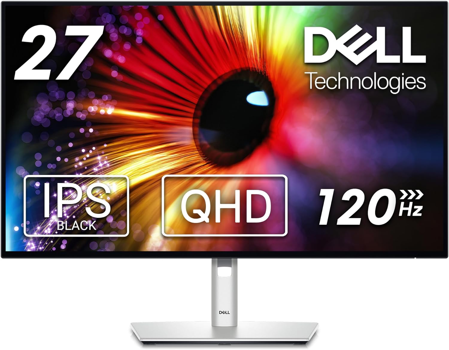 Dell U2724D UltraSharp 27 Inch QHD  2560x1440 Monitor, 120Hz, IPS Black, 5ms, 98 percent DCI-P3, 2x USB-C, 2x DisplayPort, HDMI, 3x USB, 3 Year Warranty, Silver-Frameova