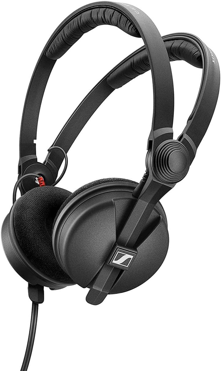 Sennheiser HD 25 SPECIAL EDITION Closed-Back On-Ear DJ and Monitoring Headphones Rotatable Capsule for Single-Ear Listening Exclusive Carry Case and Velour Ear Pads Black  509271-Frameova