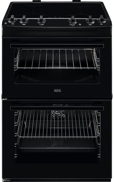 AEG 6000 SurroundCook CIX6500ABB 60cm Double Oven Electric Cooker - Black - A Rated-Frameova