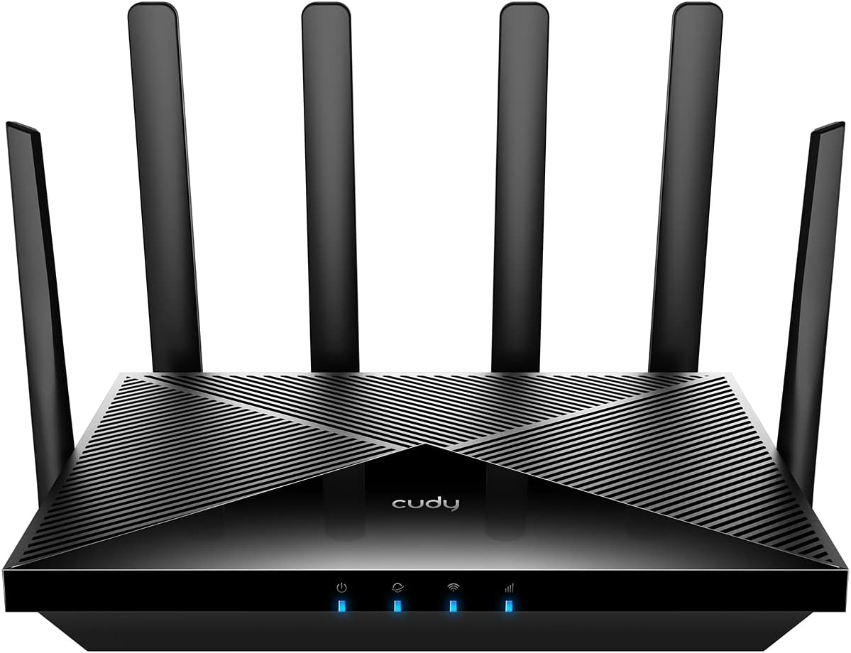 Cudy P5 5G Router with SIM Slot Unlocked AX3000 WiFi 6 CPE, Dual SIM 5G Cellular Router, 4 x 4 Mimo, Detachable Antennas, Band Lock, Vpn, Zerotier, Cloudflare-Frameova