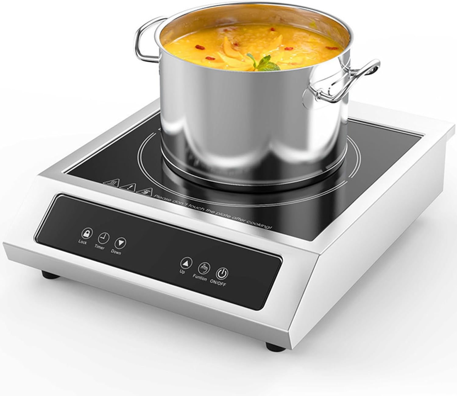 Commercial Induction Cooktop with 110lb Load Capacity, 9 Power Levels, Timer and Safety Lock for Professional Kitchen Use-Frameova