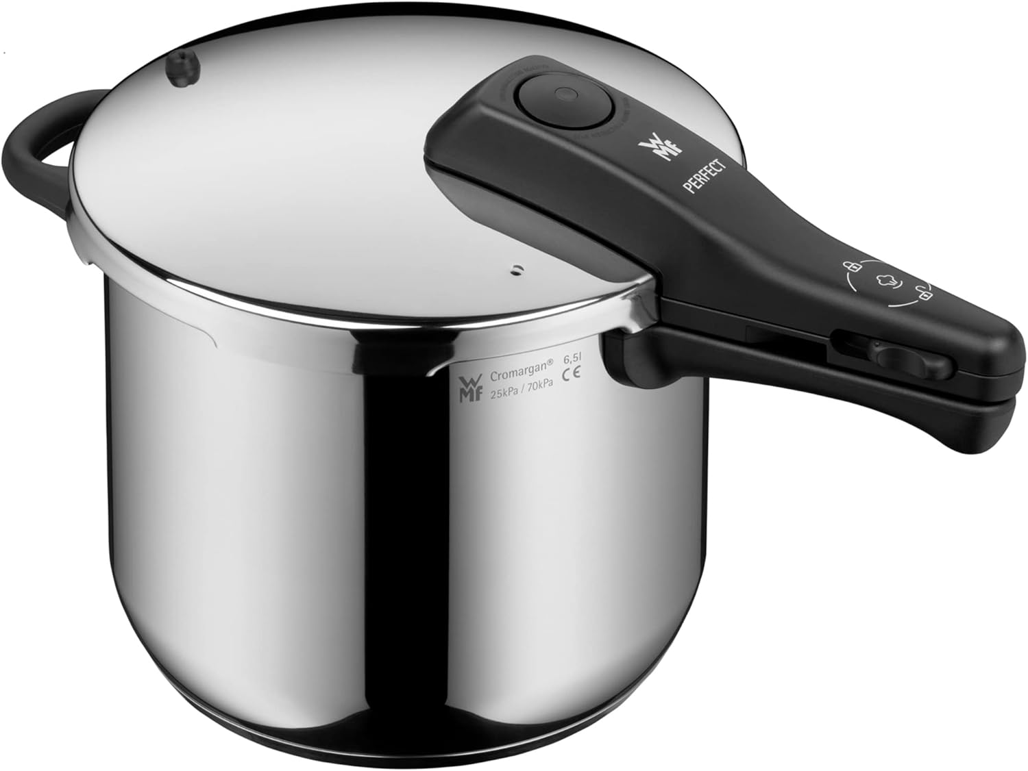WMF Perfect One Pot Pressure Cooker Induction 6.5 L, Pressure Cooker, Large Cooking Signal, 2 Cooking Levels, Removable Lid Handle, Cromargan Stainless Steel-Frameova