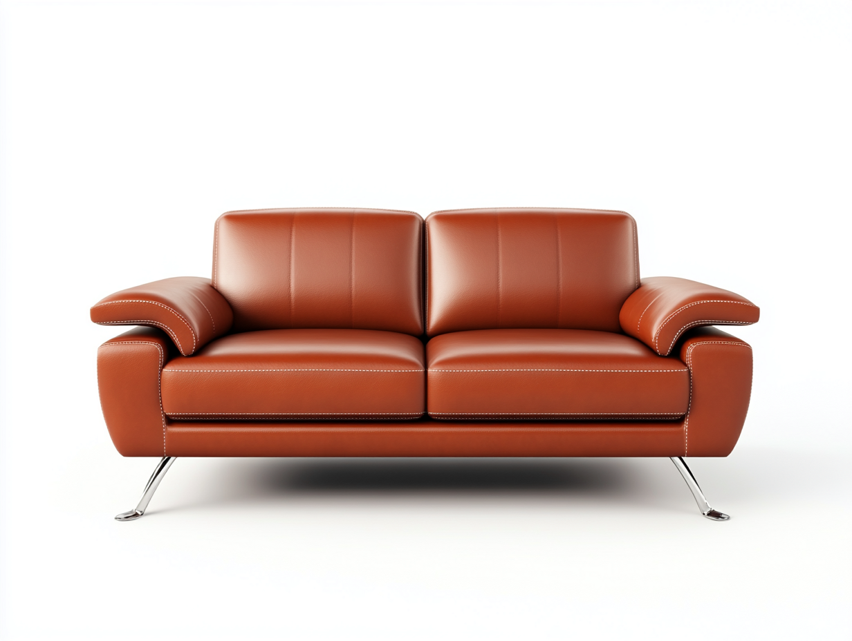 2 Seater Sofas leather 170x90x85 cm - brown - modern two seat sofa for living room