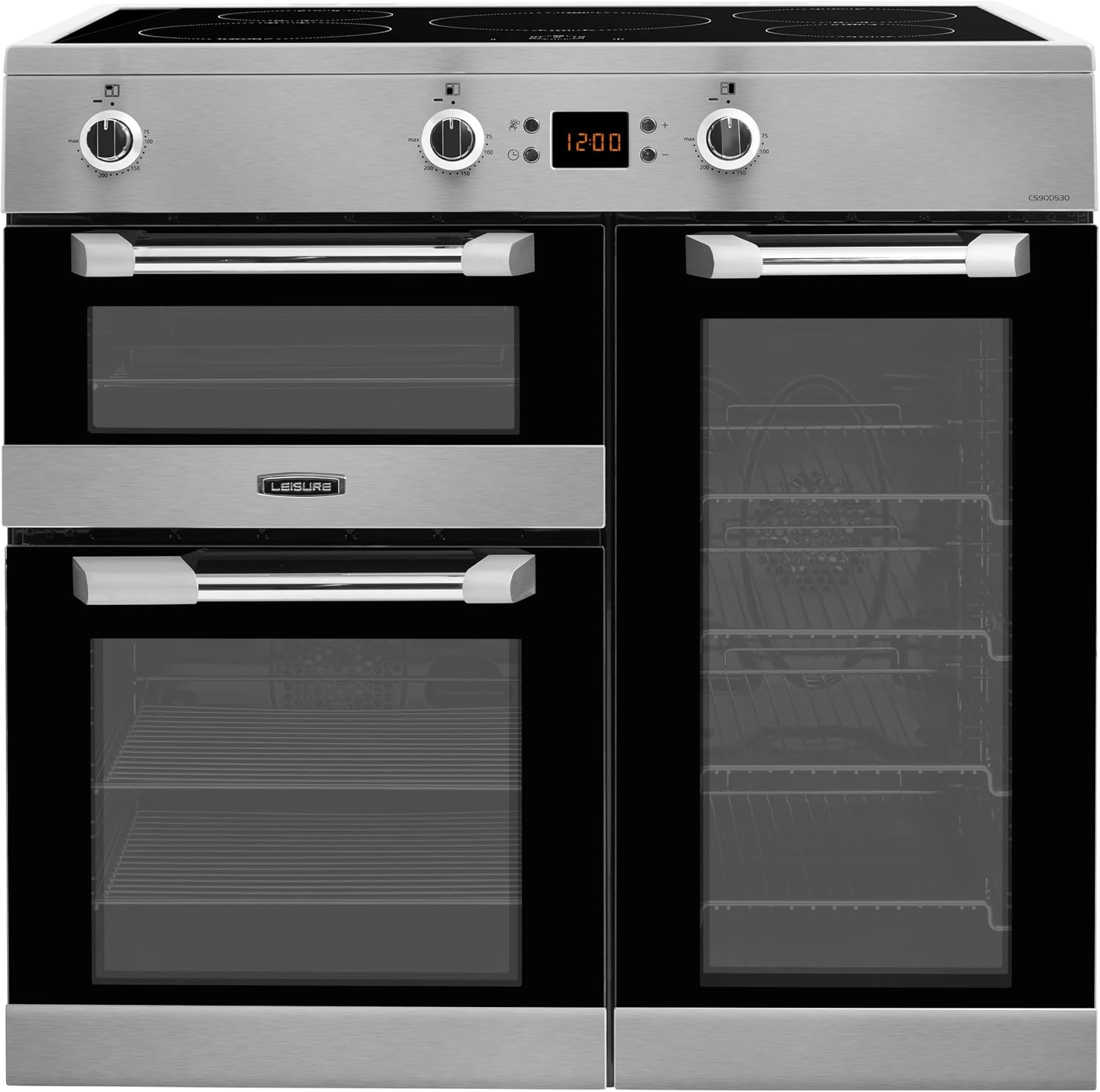 Leisure Cuisinemaster CS90D530X 90cm Induction Range Cooker in Stainless Steel-Frameova