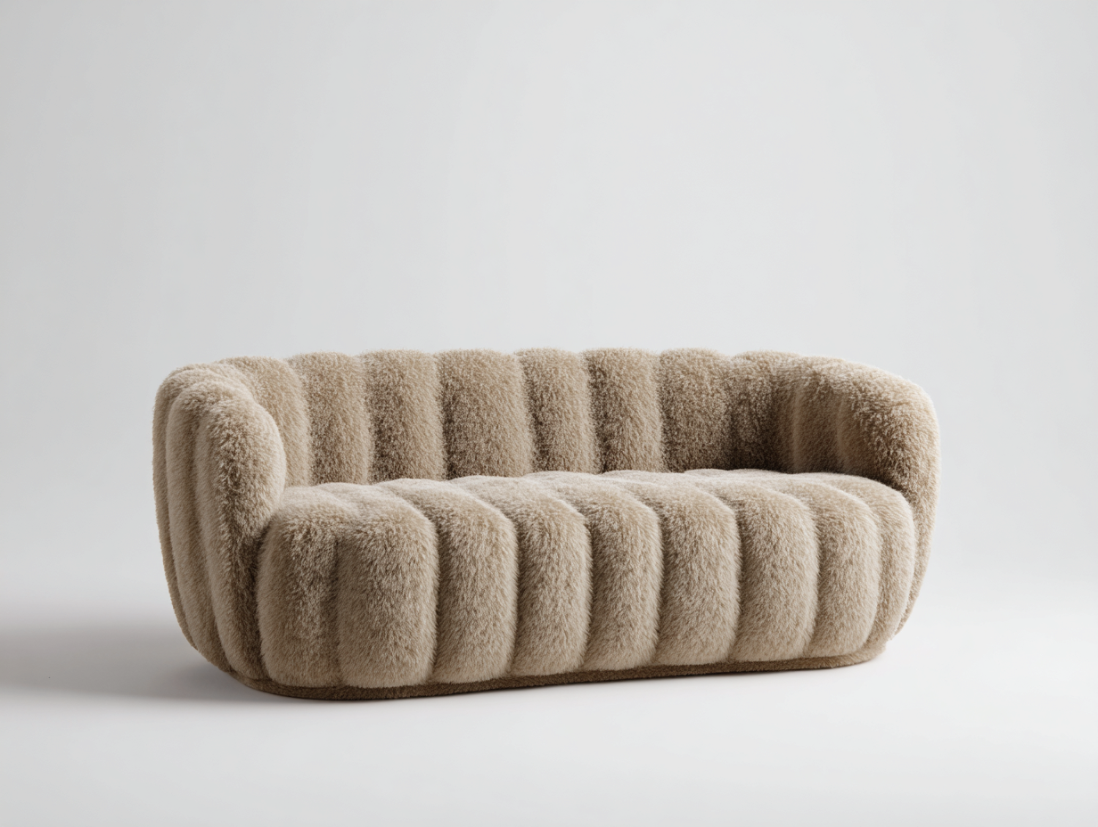 2 Seater sofa fabric upholstery 190x95x75 cm - beige - modern comfort seating for living room-Frameova