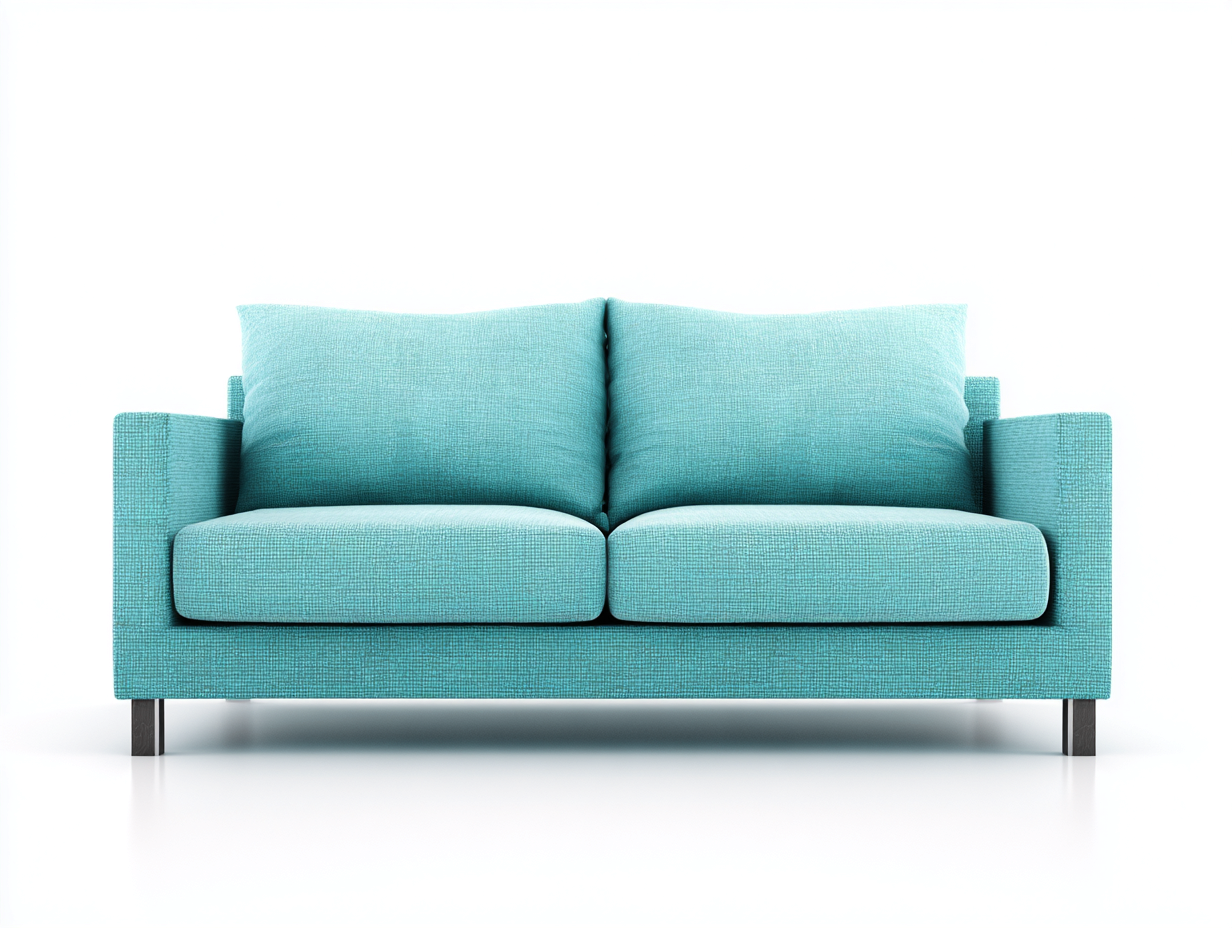 2 Seater Sofa fabric upholstery 160x85x80 cm - turquoise - modern living room seating