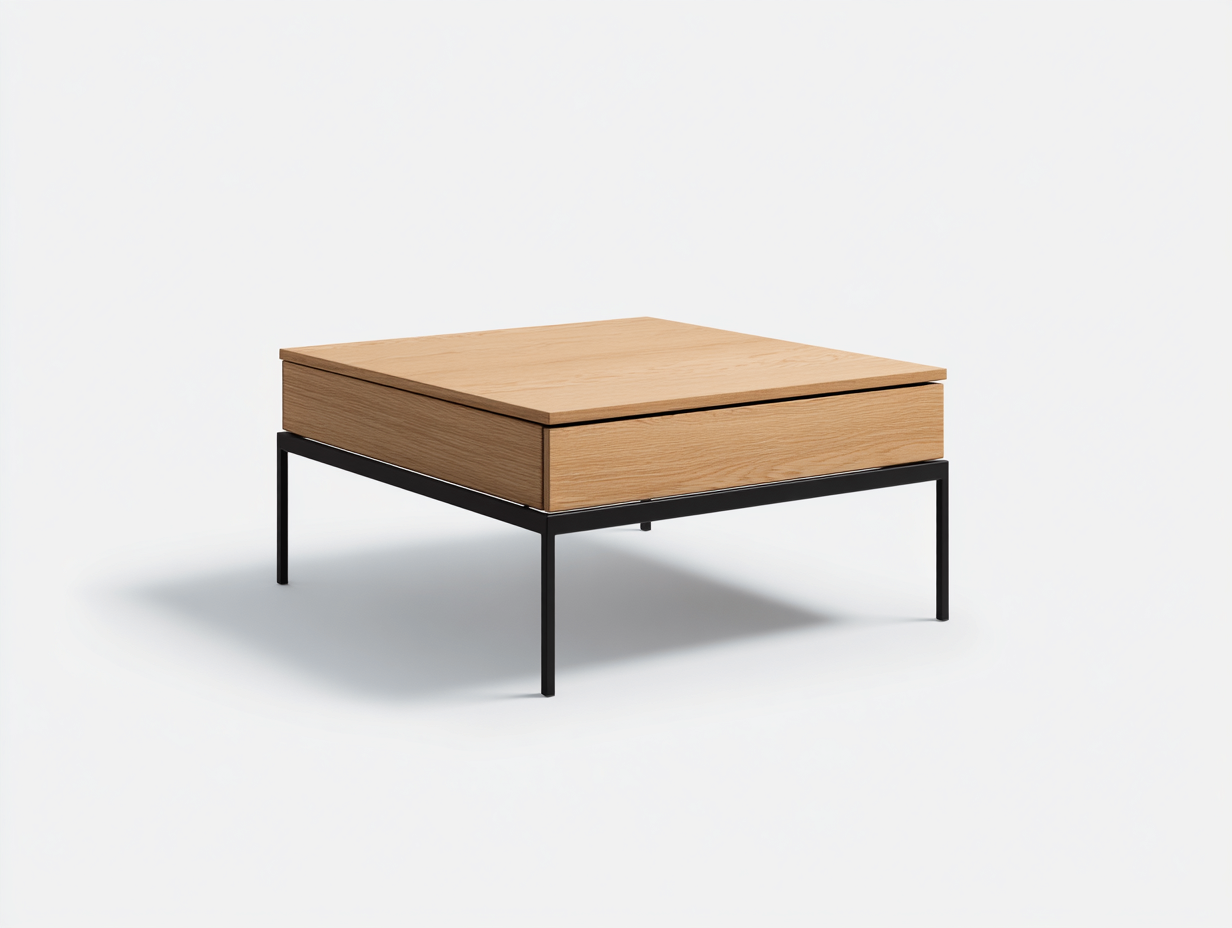 Coffee Table wood and metal structure 80x80x40 cm - brown - modern living room table