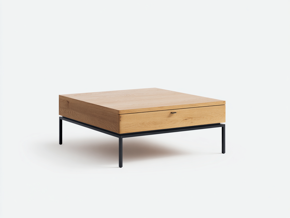 Coffee Table wooden storage 100x60x40 cm - brown-black - modern living room table