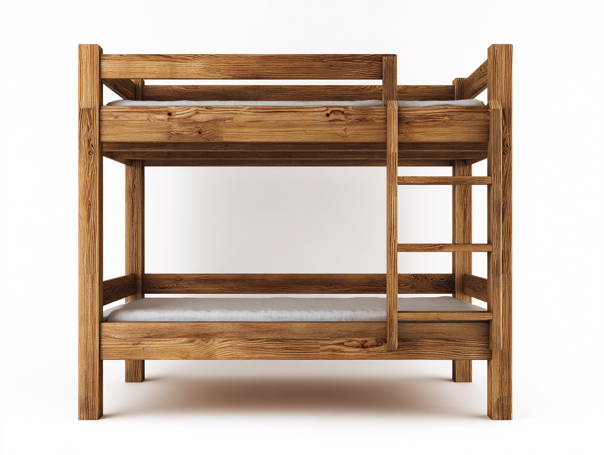 Bunk Beds solid wood frame 200x100x165 cm - oak tone - classic space saving design