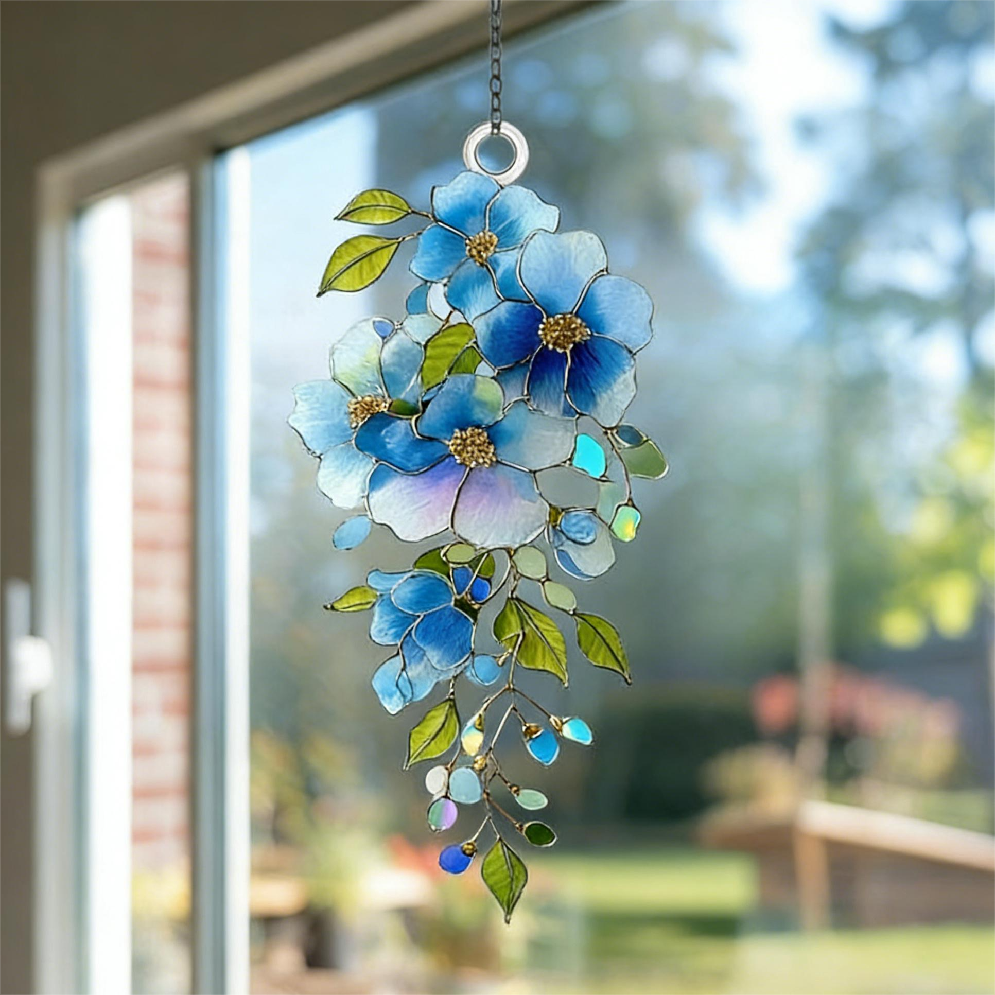Forget-Me-Not Flower Suncatcher Acrylic Sympathy Window Decoration
