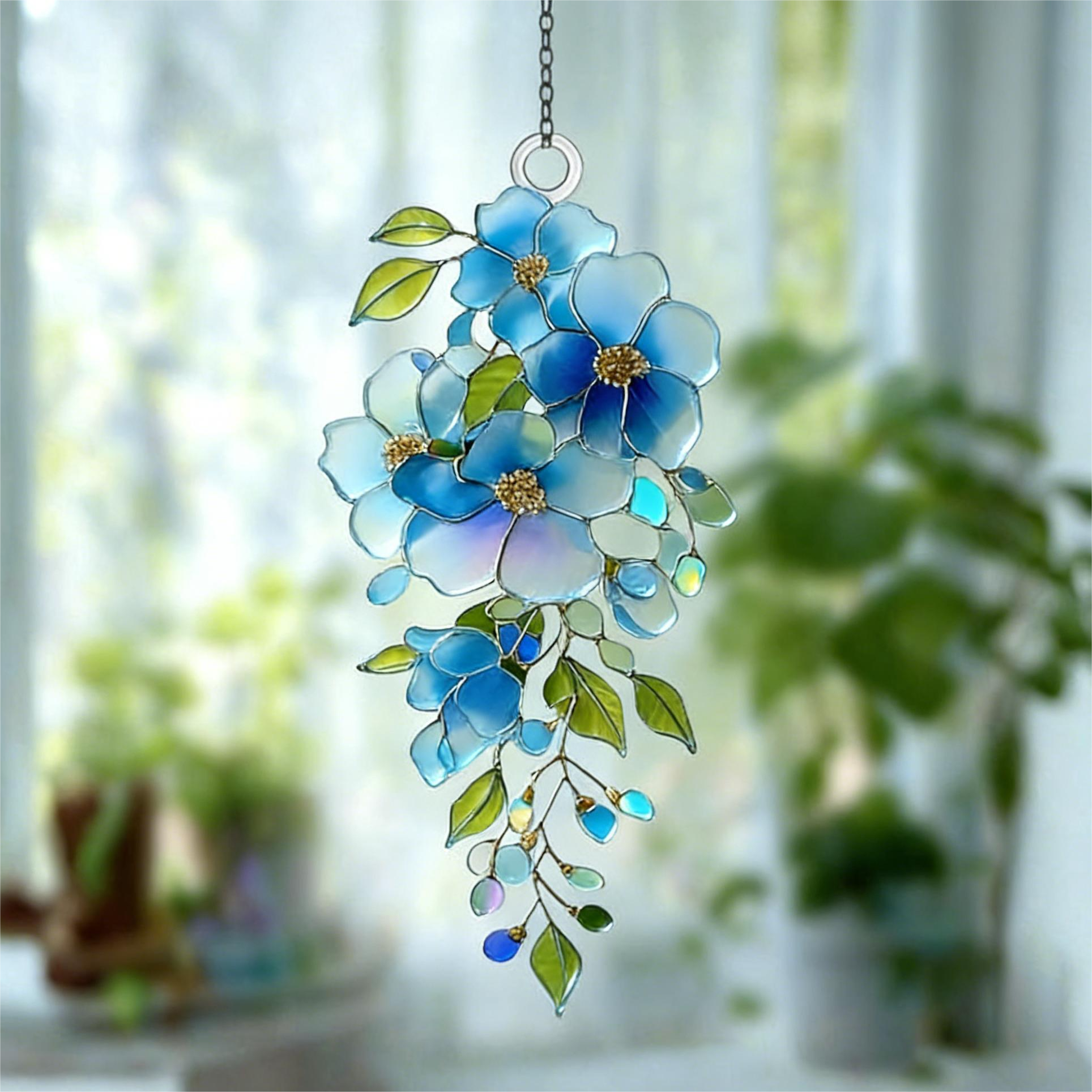 Forget-Me-Not Flower Suncatcher Acrylic Sympathy Window Decoration