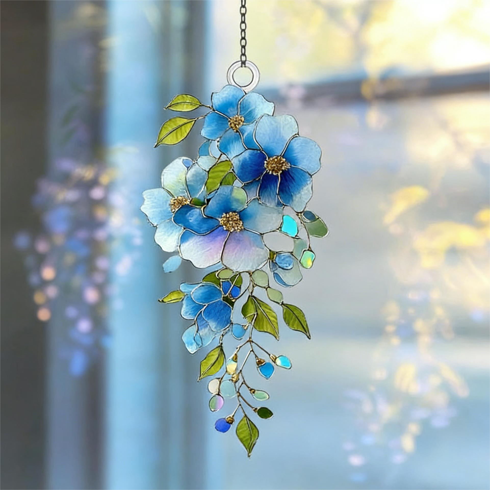 Forget-Me-Not Flower Suncatcher Acrylic Sympathy Window Decoration