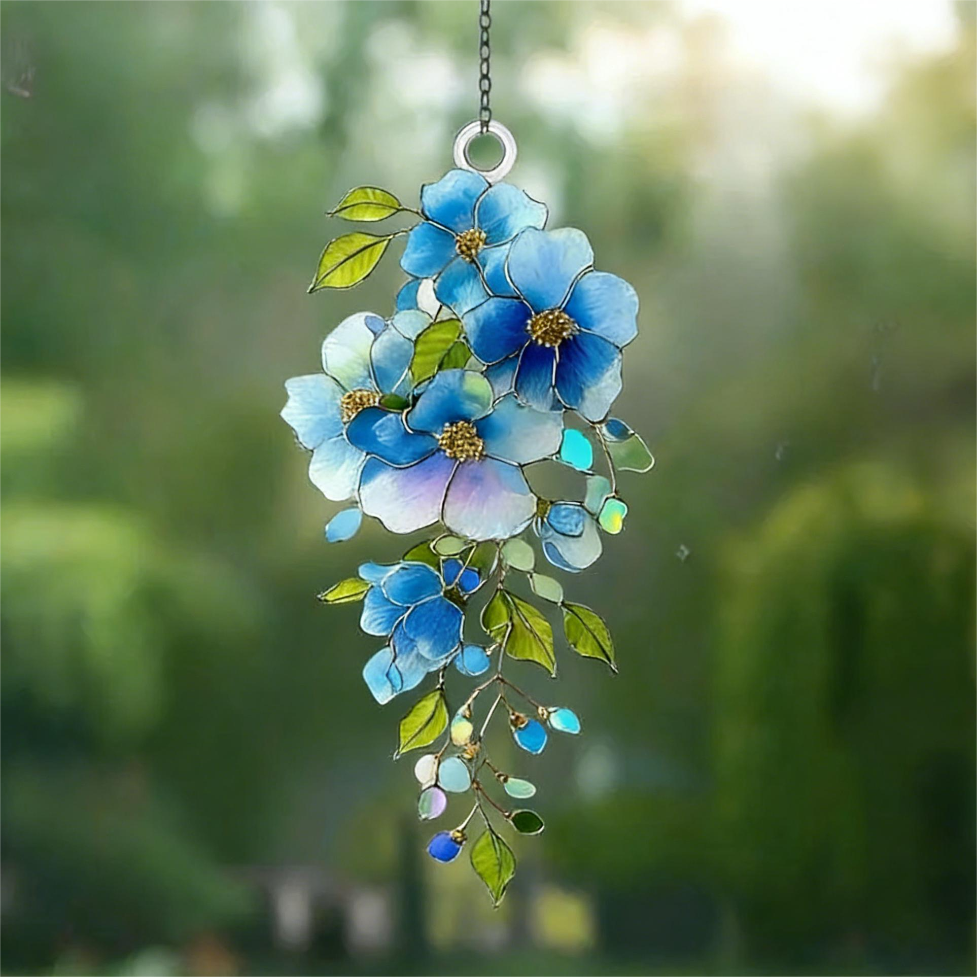 Forget-Me-Not Flower Suncatcher Acrylic Sympathy Window Decoration