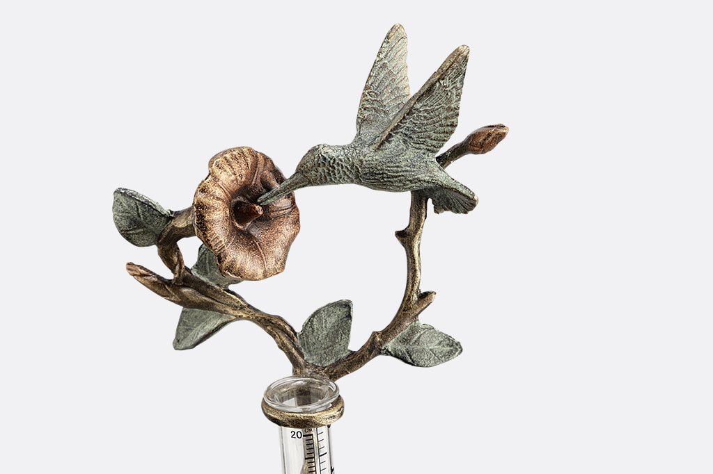 Birds Eating Nectar Gauge Staked Outdoor Garden Decoration