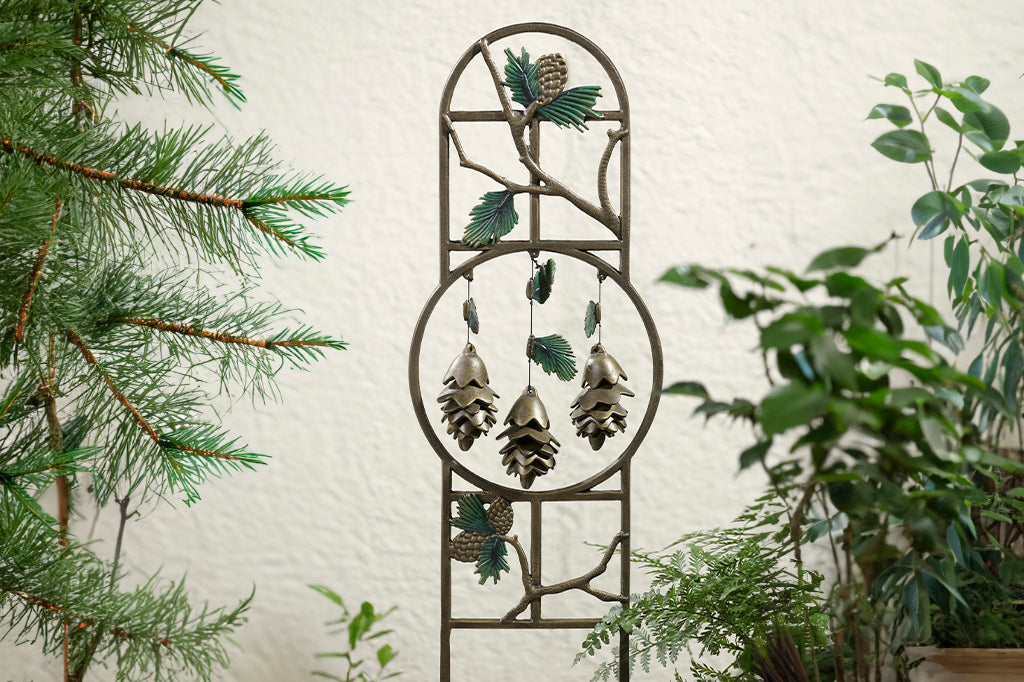 Pine Cone Wind Art Garden Trellis Nature Inspired Decor