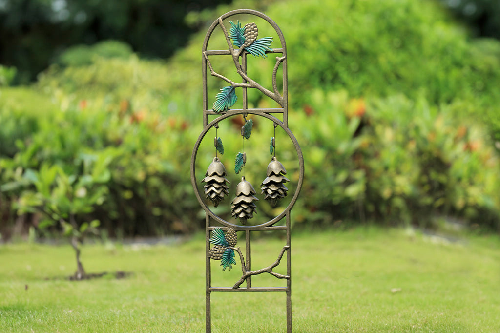 Pine Cone Wind Art Garden Trellis Nature Inspired Decor
