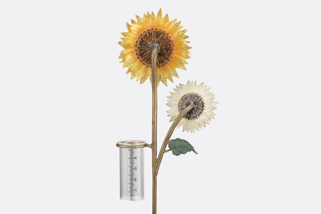 Sunflowers Rain Gauge Outdoor Garden Decoration