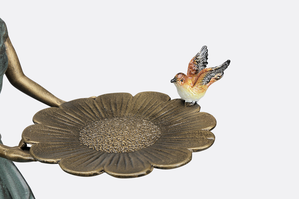 Gliding Grace Bird Bath Feeder Elegant Garden Decoration