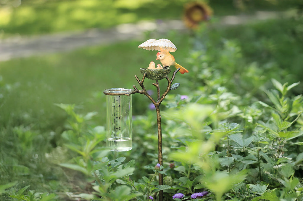 Big Bird and Little Bird Rain Gauge Outdoor Garden Decoration