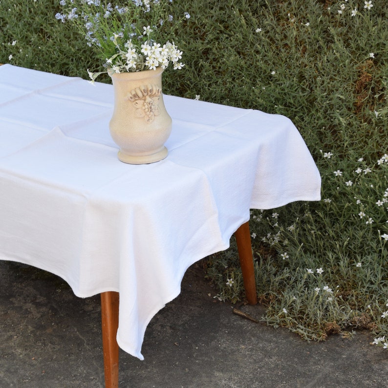 Green Linen Tablecloth French Country Rustic Rectangle Square Oval Decor