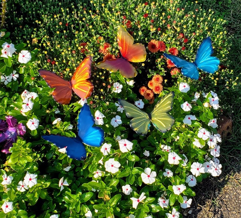 Candy Color Metal Butterfly Garden Stake: Whimsical Outdoor Decor
