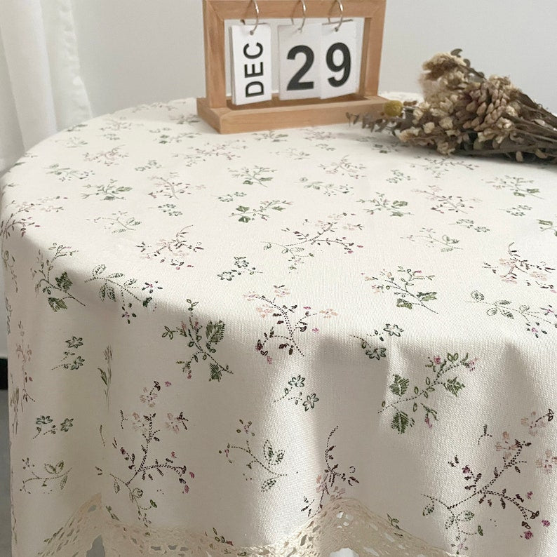 Cotton Linen Tablecloth Rectangle Oval Round Wedding Dining Decor