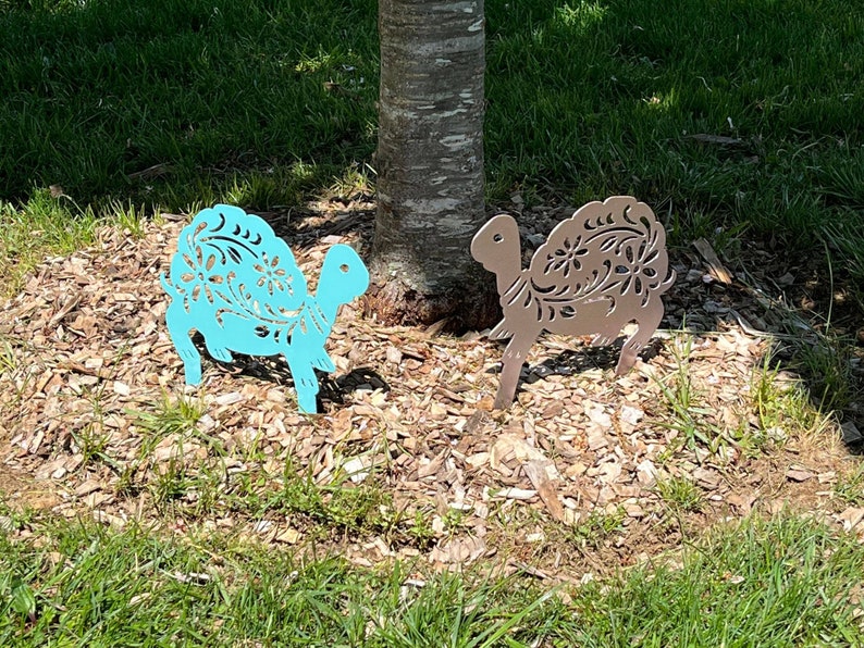 Fancy Turtle Garden Stake Metal Outdoor Decoration