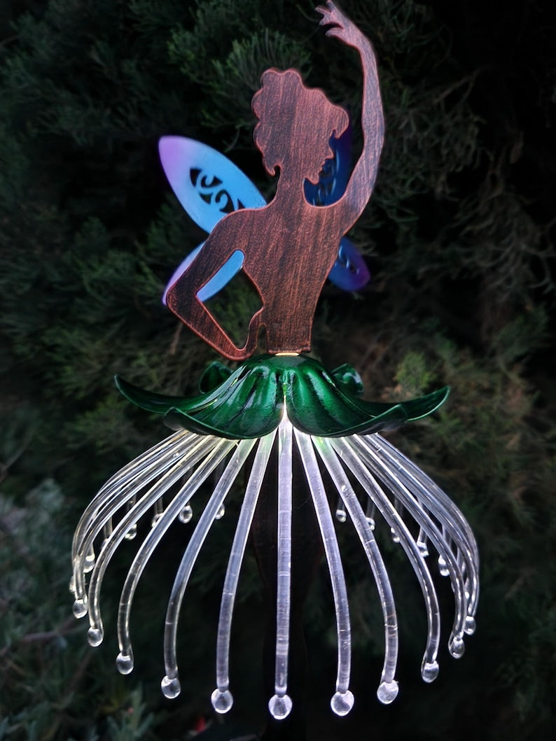 Ballet Fairy Garden Stake Home Decor, Silhouette Metal Art for Outdoor, Garden Gift Yard Decoration, CHOOSE Color