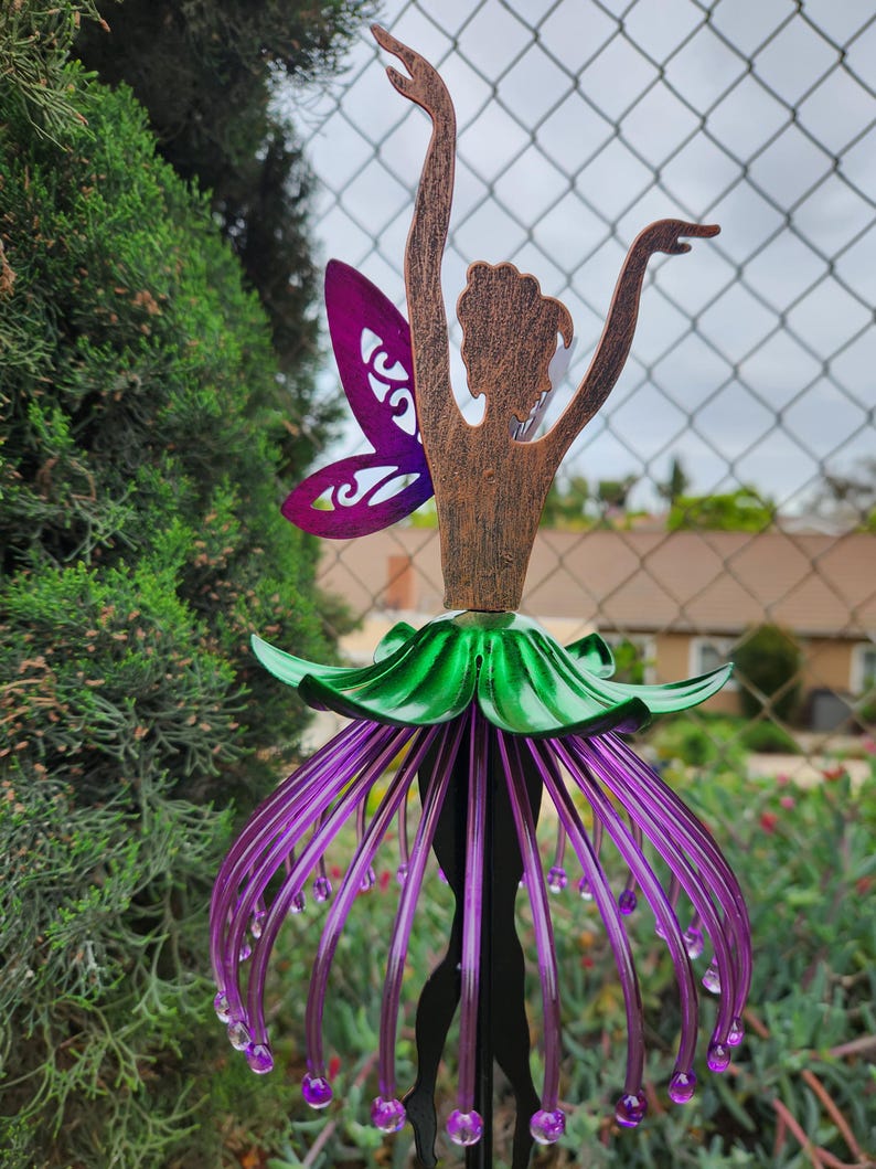 Ballet Fairy Garden Stake Home Decor, Silhouette Metal Art for Outdoor, Garden Gift Yard Decoration, CHOOSE Color