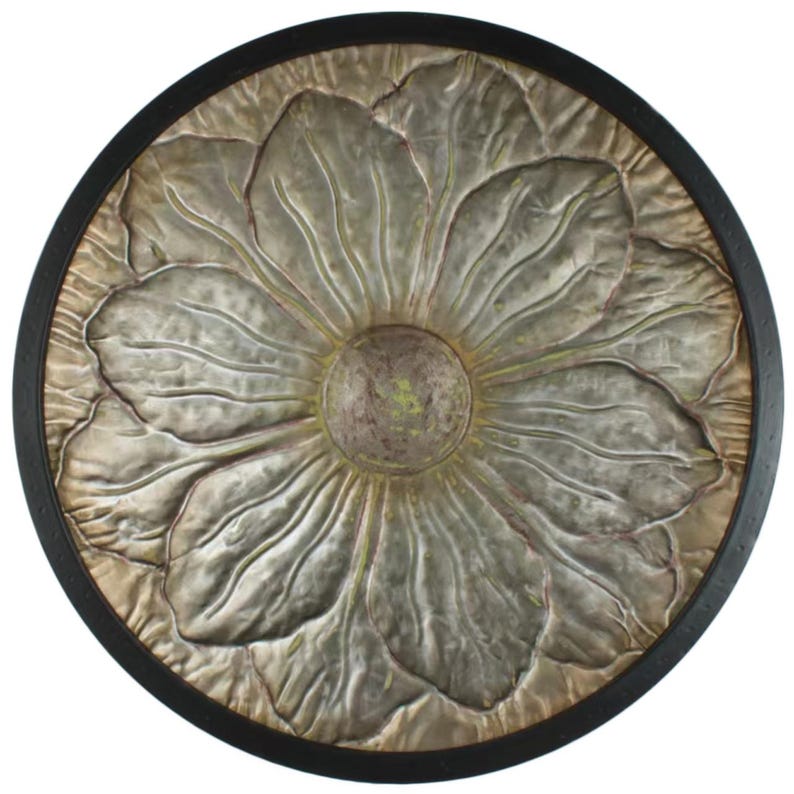 Metal Bird Bath Feeder with Flower Center Tree Branch Stand