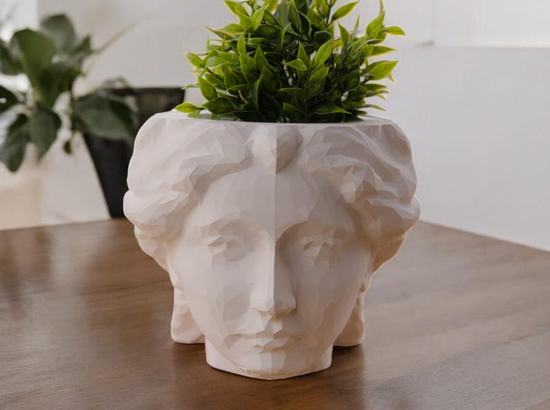 Roman Goddess Head Planter Female Bust Shaped Plant Pot Home Decor