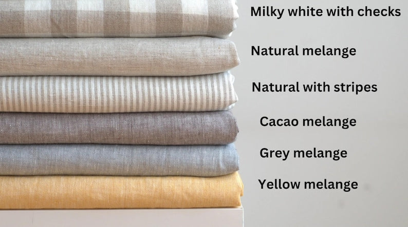 Checkered Linen Tablecloth Farmhouse Natural Beige Rustic Dining Cover