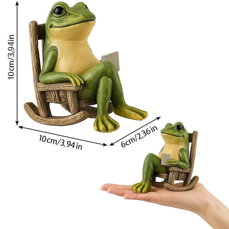 Solar Garden Statue Light Frog Resin Lawn Ornament with LED