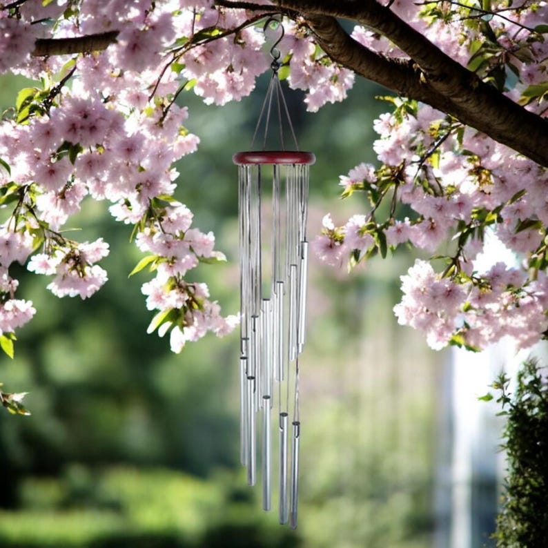 Aluminum Wind Chime 12-Tube Garden Bells Outdoor Memorial Decor