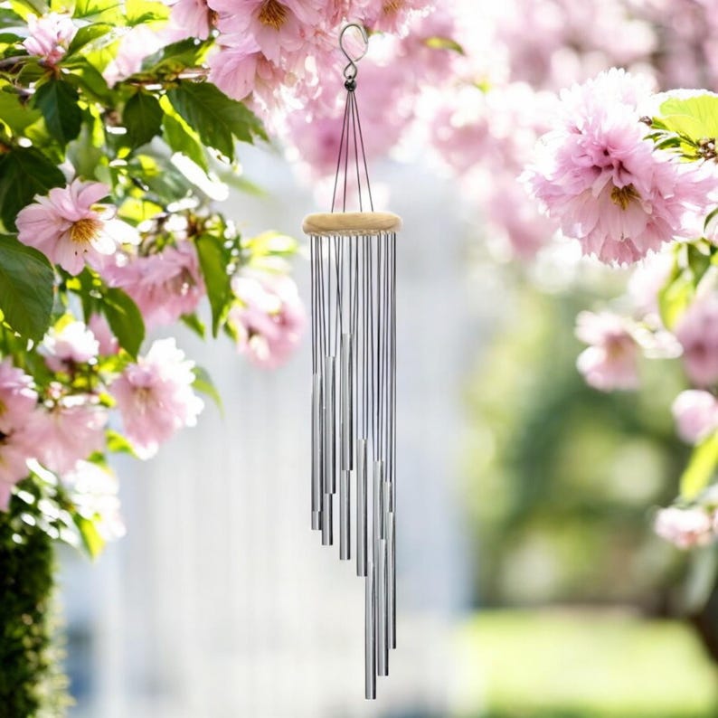 Aluminum Wind Chime 12-Tube Garden Bells Outdoor Memorial Decor