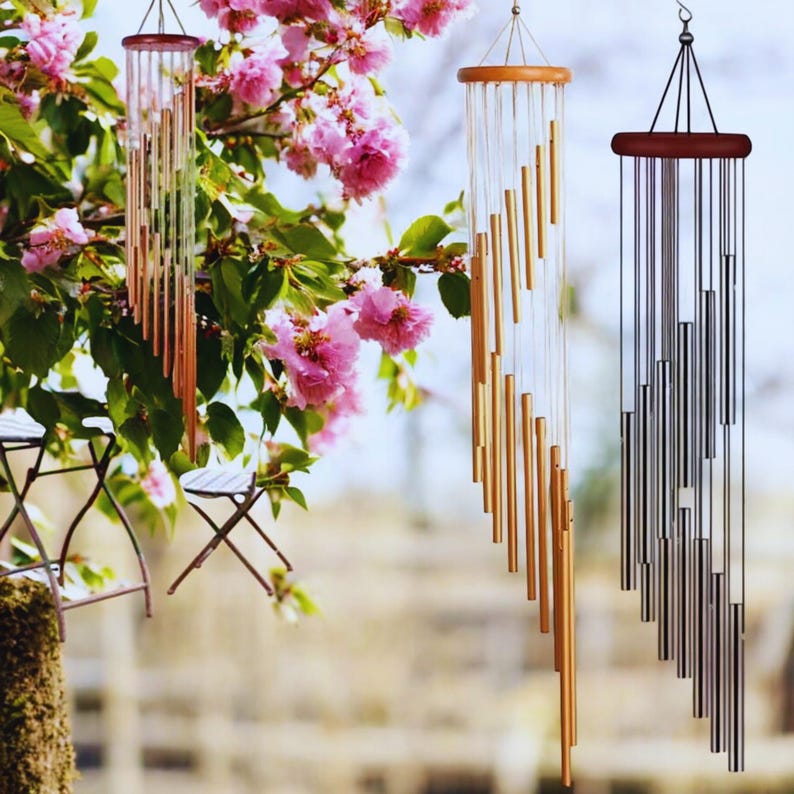 Aluminum Wind Chime 12-Tube Garden Bells Outdoor Memorial Decor