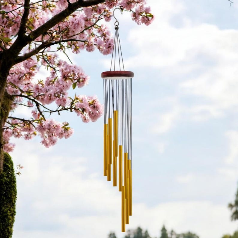 Aluminum Wind Chime 12-Tube Garden Bells Outdoor Memorial Decor