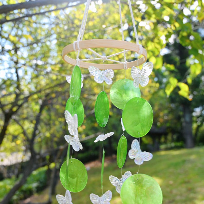 Rainbow Shell Wind Chime Sea Glass Outdoor Garden Patio Decoration